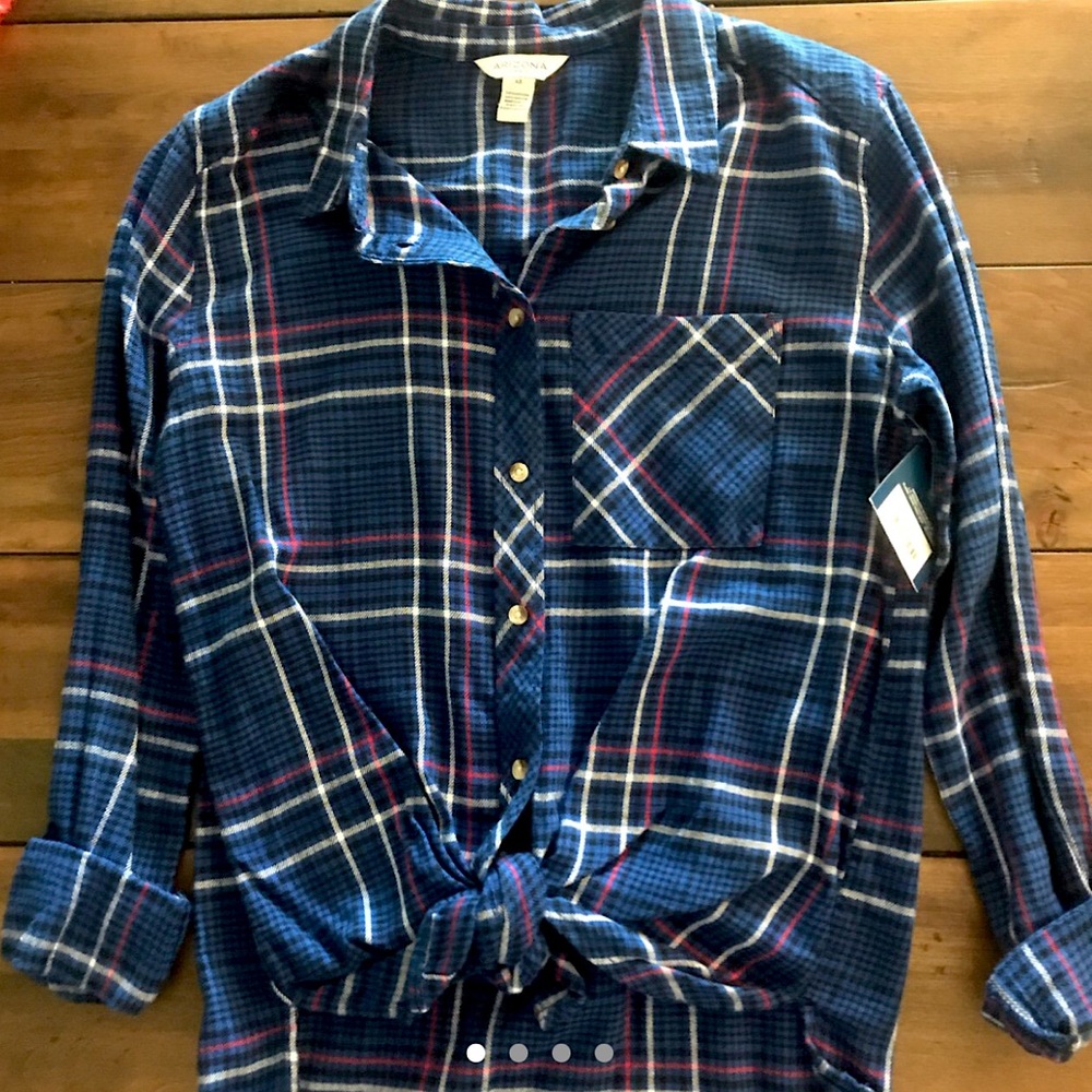 NWT ARIZONA BLUE RED PLAID FLANNEL